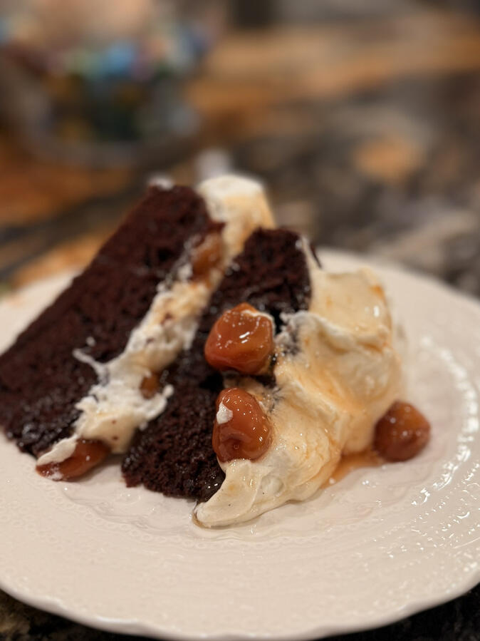 Black Forest with fresh Bing Cherries